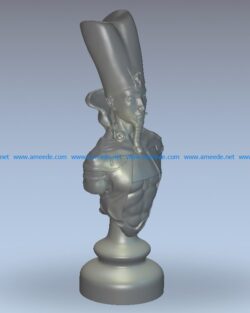 Chessmen king wood carving file stl for Artcam and Aspire jdpaint free vector art 3d model download for CNC