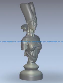 Chessmen queen wood carving file stl for Artcam and Aspire jdpaint free vector art 3d model download for CNC