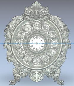 Clock shaped twelve zodiac wood carving file stl for Artcam and Aspire jdpaint free vector art 3d model download for CNC