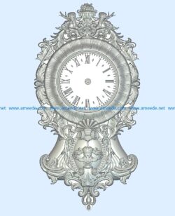 Clock shaped two royal angels wood carving file stl for Artcam and Aspire jdpaint free vector art 3d model download for CNC