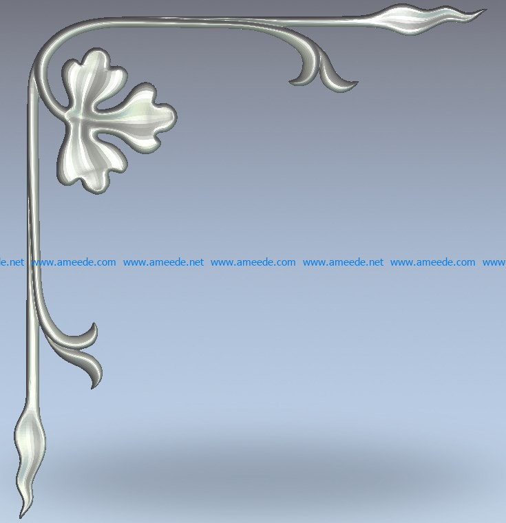 Clover pattern wood carving file stl for Artcam and Aspire jdpaint free vector art 3d model download for CNC