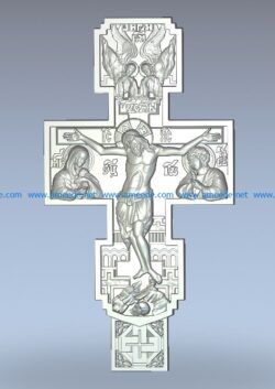 Cross Crucifix wood carving file stl for Artcam and Aspire jdpaint free vector art 3d model download for CNC