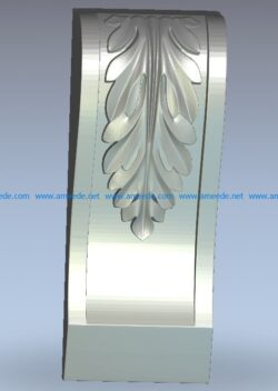 Curved column head pattern wood carving file stl for Artcam and Aspire jdpaint free vector art 3d model download for CNC