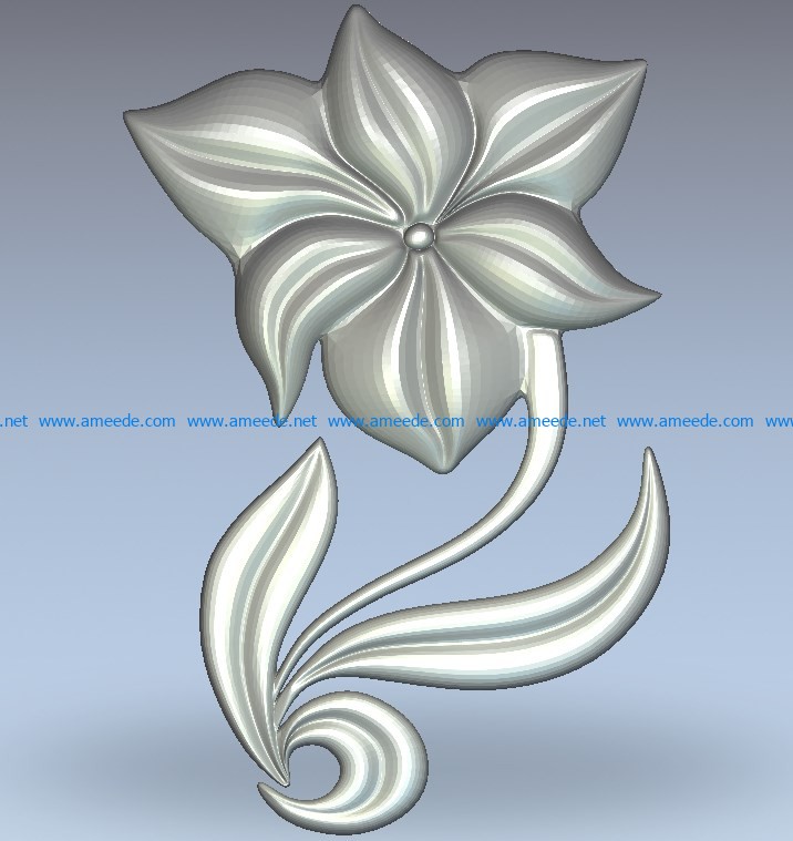 Cymbidium pattern wood carving file stl for Artcam and Aspire jdpaint free vector art 3d model download for CNC