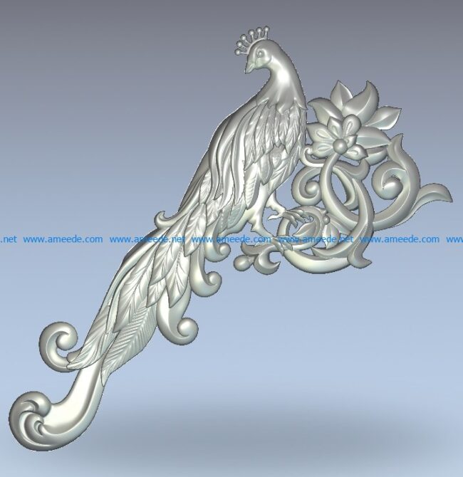 Decor Heat Bird wood carving file stl for Artcam and Aspire jdpaint free vector art 3d model download for CNC