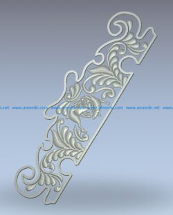 Decorative motifs on the deer wood carving file stl for Artcam and Aspire jdpaint free vector art 3d model download for CNC