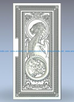 Door Game of Thrones Dragon wood carving file stl for Artcam and Aspire jdpaint free vector art 3d model download for CNC