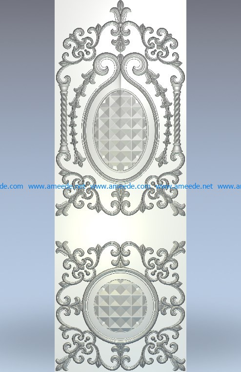 Door pattern wood carving file stl for Artcam and Aspire jdpaint free vector art 3d model download for CNC