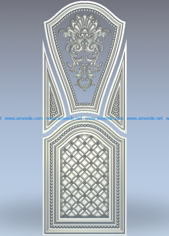 Door patterned grid wood carving file stl for Artcam and Aspire jdpaint free vector art 3d model download for CNC