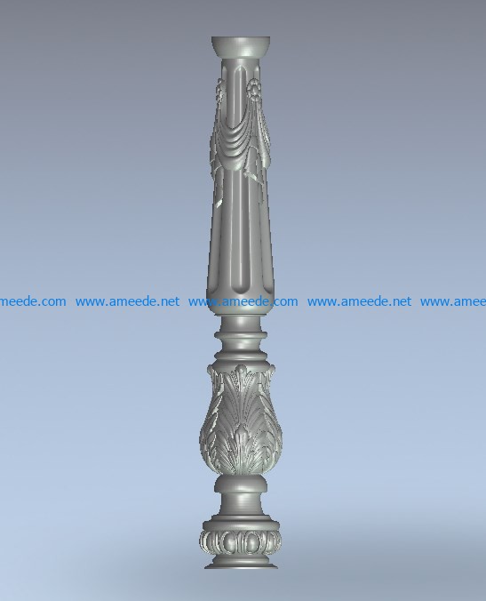 European column pattern wood carving file stl for Artcam and Aspire jdpaint free vector art 3d model download for CNC