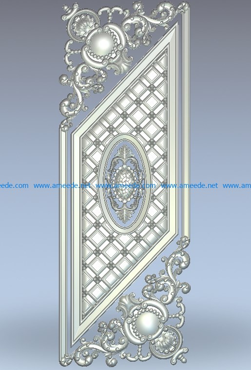Flattened door pattern wood carving file stl for Artcam and Aspire jdpaint free vector art 3d model download for CNC