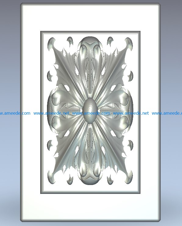 Flower door motifs wood carving file stl for Artcam and Aspire jdpaint free vector art 3d model download for CNC