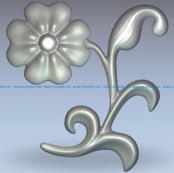 Four-pointed flower branch wood carving file stl for Artcam and Aspire jdpaint free vector art 3d model download for CNC