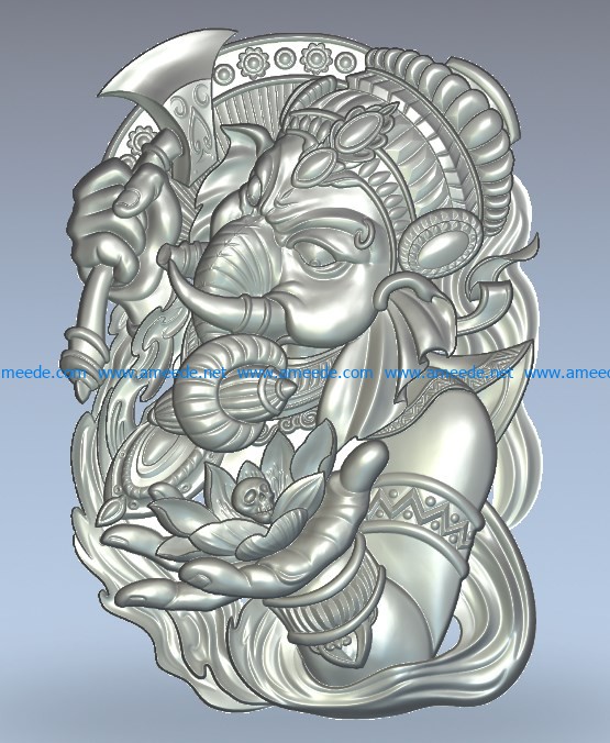 God elephant ganesha ax wood carving file stl for Artcam and Aspire jdpaint free vector art 3d model download for CNC