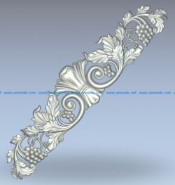 Grape decor central vine-shaped pattern wood carving file stl for Artcam and Aspire jdpaint free vector art 3d model download for CNC