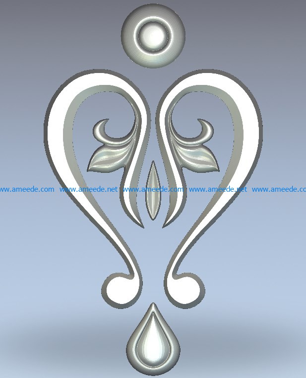 Heart-shaped pattern twisted hook wood carving file stl for Artcam and Aspire jdpaint free vector art 3d model download for CNC