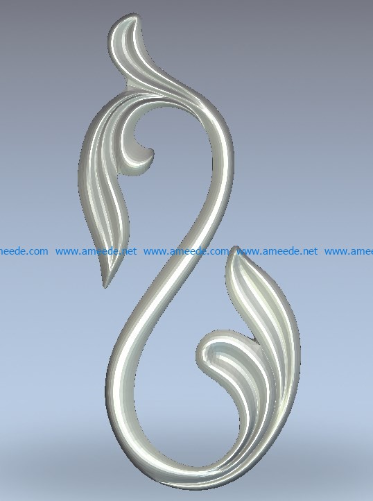 Hook pattern wood carving file stl for Artcam and Aspire jdpaint free vector art 3d model download for CNC