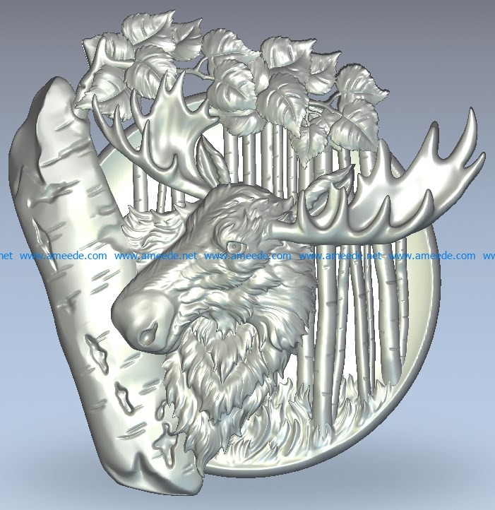 Horns and vines wood carving file stl for Artcam and Aspire jdpaint free vector art 3d model download for CNC