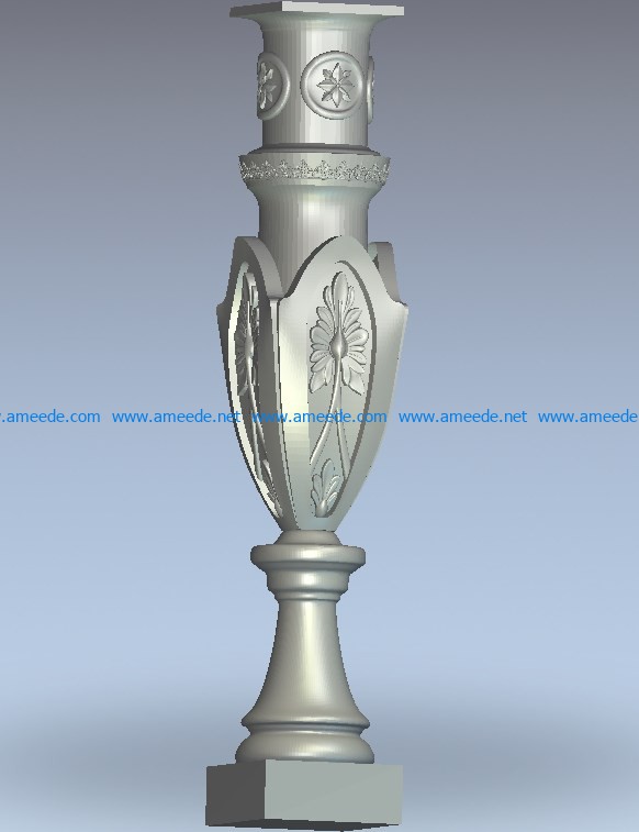 Lamp-shaped column pattern wood carving file stl for Artcam and Aspire jdpaint free vector art 3d model download for CNC