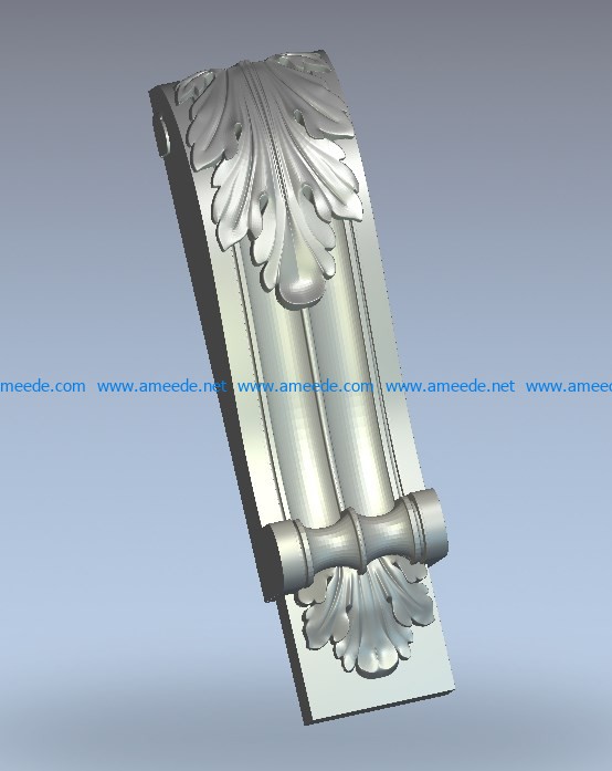 Leaf-shaped column head pattern bends wood carving file stl for Artcam and Aspire jdpaint free vector art 3d model download for CNC