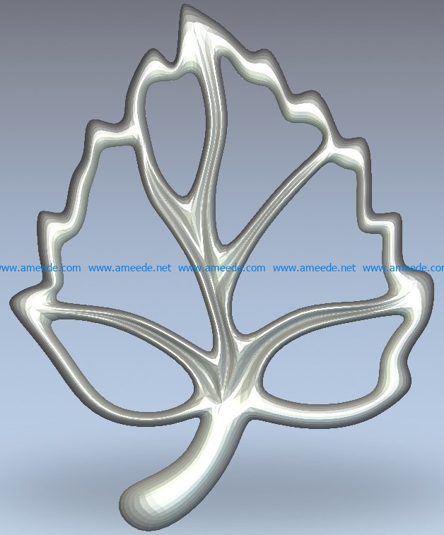 Leaf-shaped pattern wood carving file stl for Artcam and Aspire jdpaint free vector art 3d model download for CNC