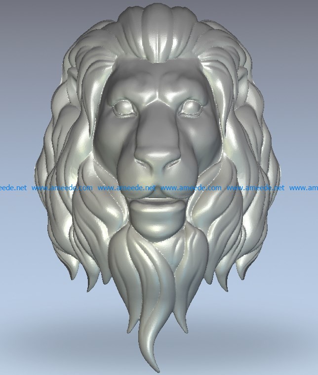 Male lion head wood carving file stl for Artcam and Aspire jdpaint free vector art 3d model download for CNC