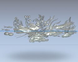 Mini aquarium picture wood carving file stl for Artcam and Aspire jdpaint free vector art 3d model download for CNC