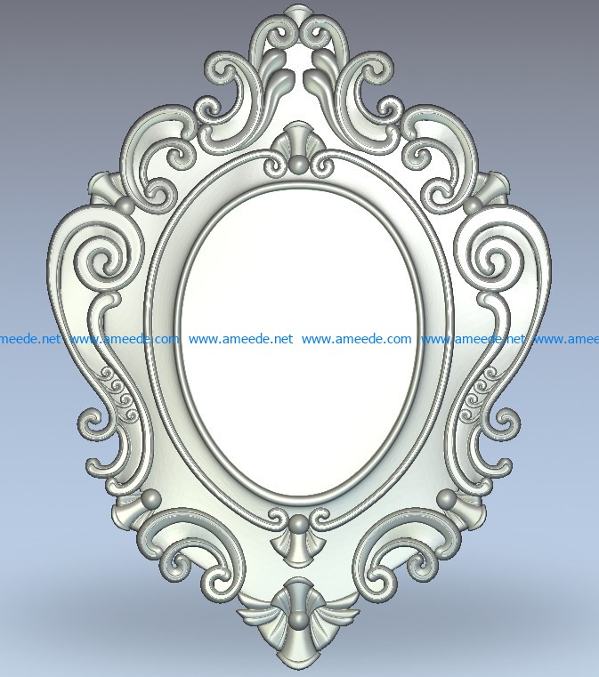 Mirror frame wall pattern wood carving file stl for Artcam and Aspire jdpaint free vector art 3d model download for CNC