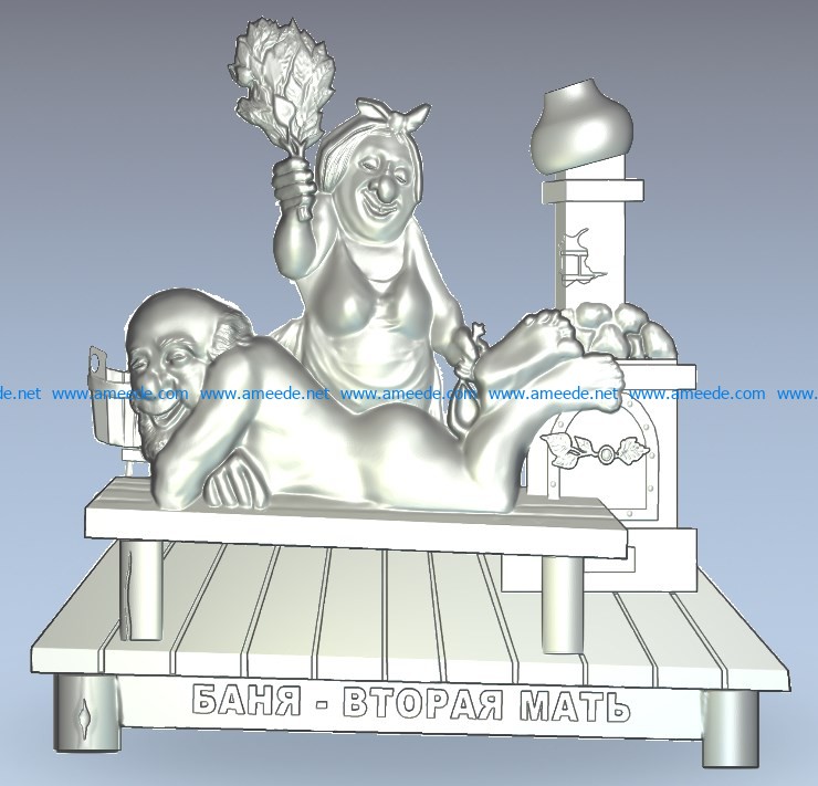 Mural bath second mother wood carving file stl for Artcam and Aspire jdpaint free vector art 3d model download for CNC