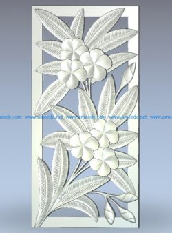 Mural flowers wood carving file stl for Artcam and Aspire jdpaint free vector art 3d model download for CNC