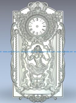 Neptune wall clock pattern wood carving file stl for Artcam and Aspire jdpaint free vector art 3d model download for CNC