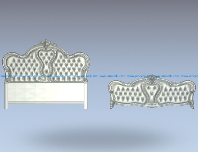 Noble bed frame set wood carving file stl for Artcam and Aspire jdpaint free vector art 3d model download for CNC