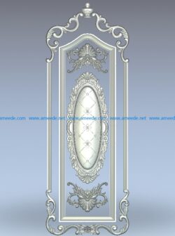 Oval door pattern runs along wood carving file stl for Artcam and Aspire jdpaint free vector art 3d model download for CNC