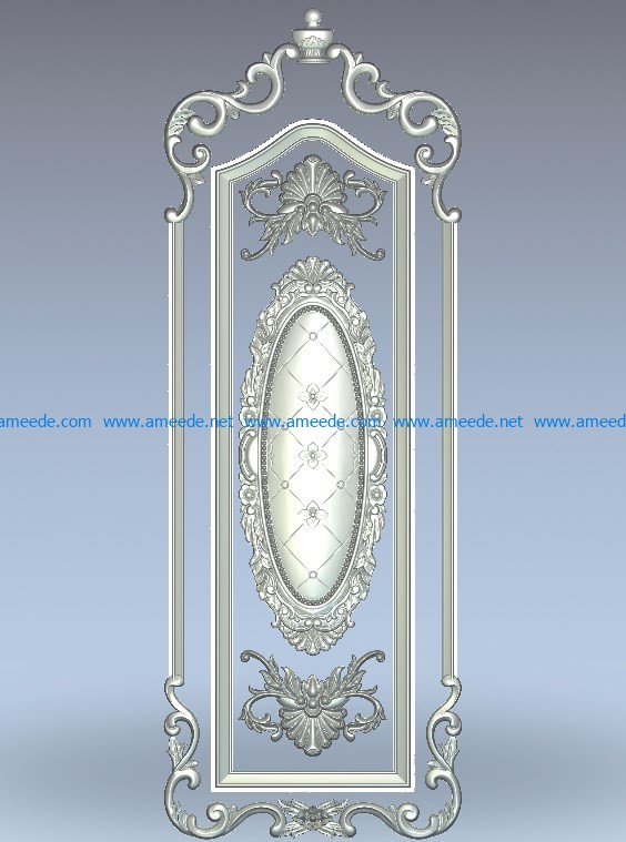 Oval door pattern wood carving file stl for Artcam and Aspire jdpaint free vector art 3d model download for CNC