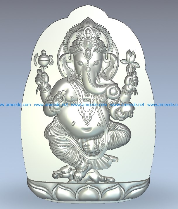 Pano God Elephant Ganesha Trunk Wood Carving File Stl For Artcam