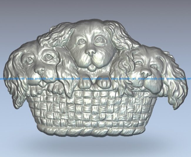 Pano spaniels in a basket wood carving file stl for Artcam and Aspire jdpaint free vector art 3d model download for CNCPano spaniels in a basket wood carving file stl for Artcam and Aspire jdpaint free vector art 3d model download for CNC