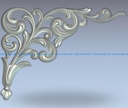 Pattern at the corner of a leaf-shaped branch wood carving file stl for Artcam and Aspire jdpaint free vector art 3d model download for CNC