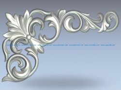 Pattern at the corners of the spiral leafs wood carving file stl for Artcam and Aspire jdpaint free vector art 3d model download for CNC