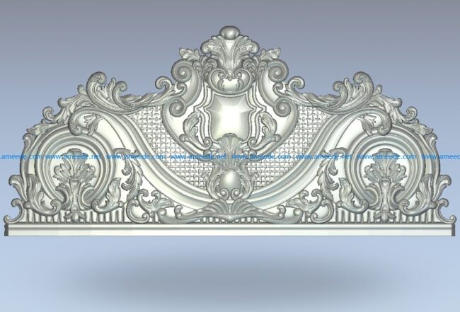 Pattern behind the bed frame wood carving file stl for Artcam and Aspire jdpaint free vector art 3d model download for CNC