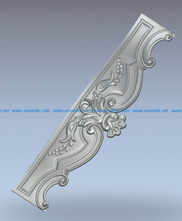 Pattern in front of bed frame wood carving file stl for Artcam and Aspire jdpaint free vector art 3d model download for CNC