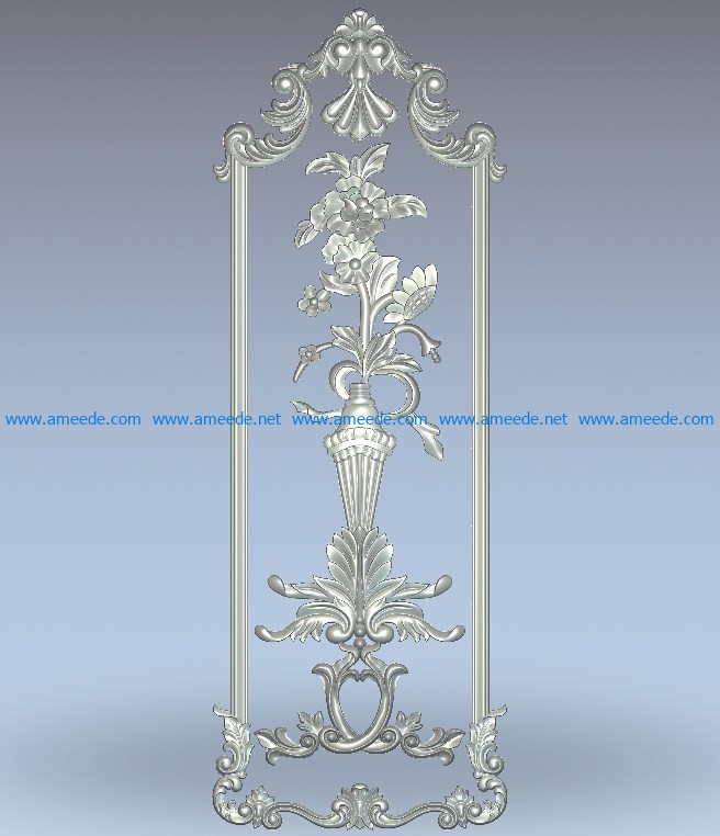 Patterned door vases wood carving file stl for Artcam and Aspire jdpaint free vector art 3d model download for CNC