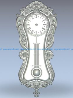 Pendulum clock pattern wood carving file stl for Artcam and Aspire jdpaint free vector art 3d model download for CNC