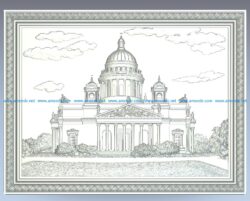 Petersburg St. Isaac’s Cathedral wood carving file stl for Artcam and Aspire jdpaint free vector art 3d model download for CNC