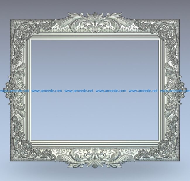 Picture frame at the royal palace wood carving file stl for Artcam and Aspire jdpaint free vector art 3d model download for CNC