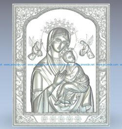Picture of Our Lady wood carving file stl for Artcam and Aspire jdpaint free vector art 3d model download for CNC