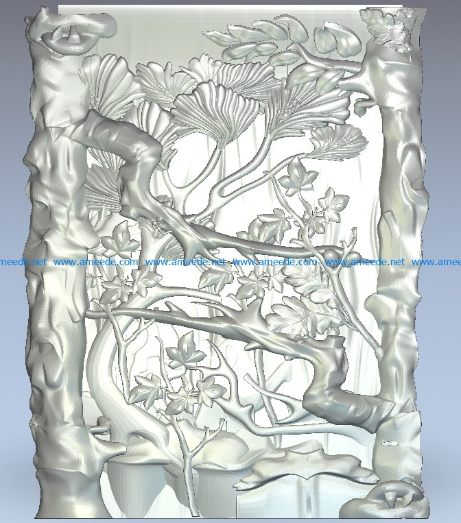 Picture of the trunk wood carving file stl for Artcam and Aspire jdpaint free vector art 3d model download for CNC