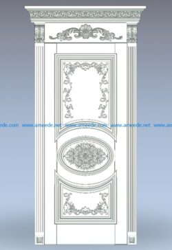 Pine door pattern wood carving file stl for Artcam and Aspire jdpaint free vector art 3d model download for CNC