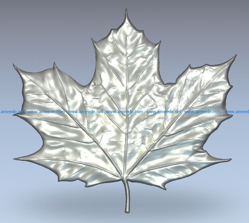 Red leaf wood carving file stl for Artcam and Aspire jdpaint free vector art 3d model download for CNC
