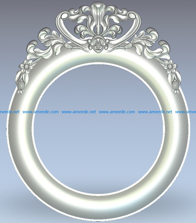 Ring frame mirror pattern wood carving file stl for Artcam and Aspire jdpaint free vector art 3d model download for CNC