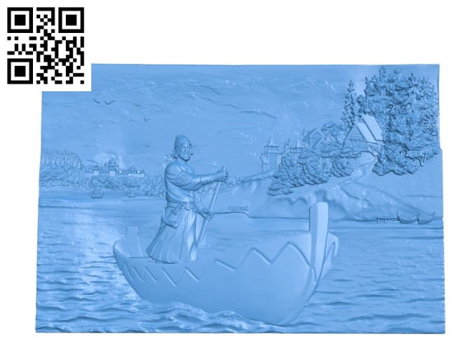 Rod boat wood carving file stl for Artcam and Aspire jdpaint free vector art 3d model download for CNC